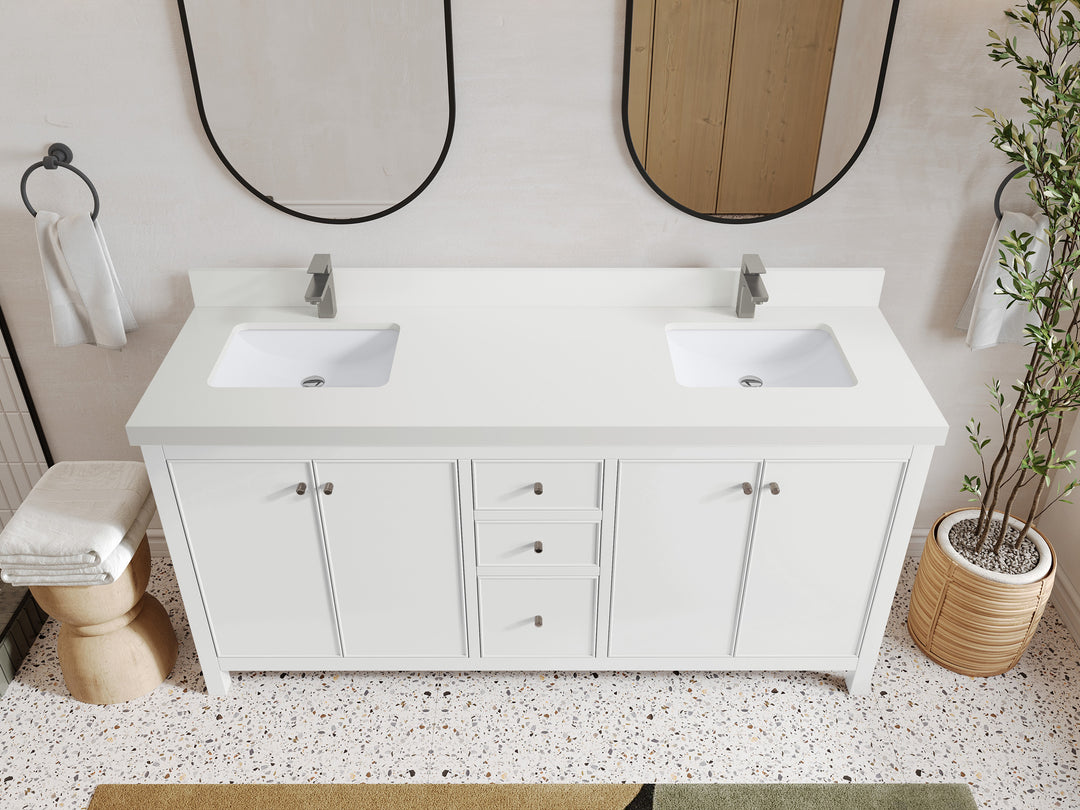 Chicago 72 in. W x 22 in. D Double Sink Bathroom Vanity
