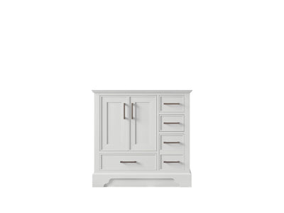 Charlotte 36 in. W x 22 in. D Left Offset Sink Bathroom Vanity in White with countertop - Cabinet Only