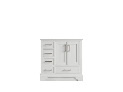 Charlotte 36 in. W x 22 in. D Right Offset Sink Bathroom Vanity in White with countertop - Cabinet Only