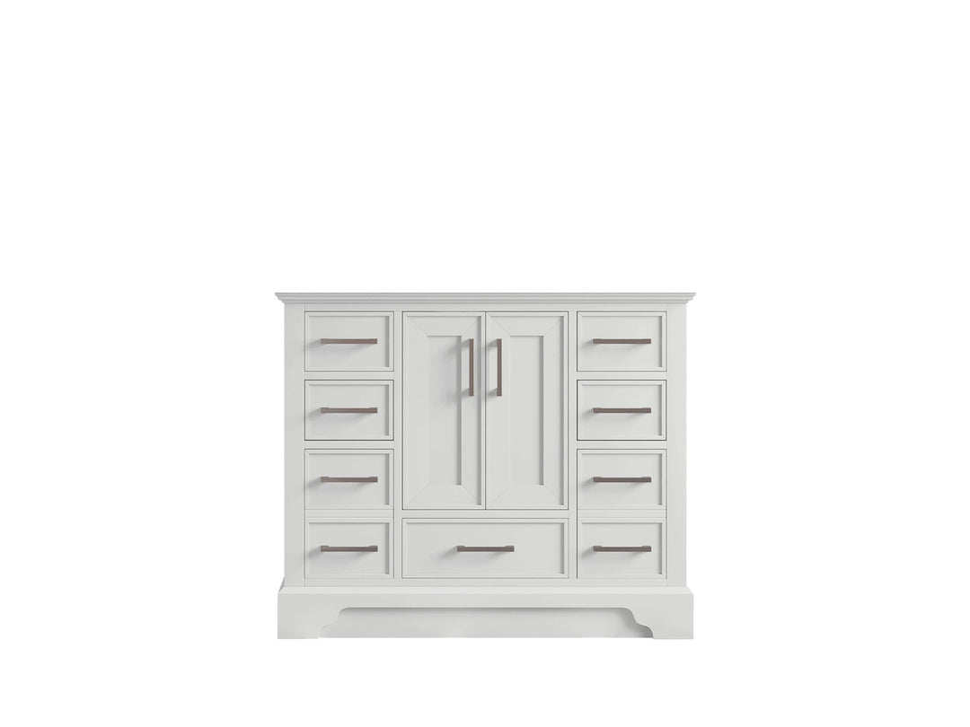 Charlotte 42 in. W x 22 in. D Single Sink Bathroom Vanity in White with countertop - Cabinet Only