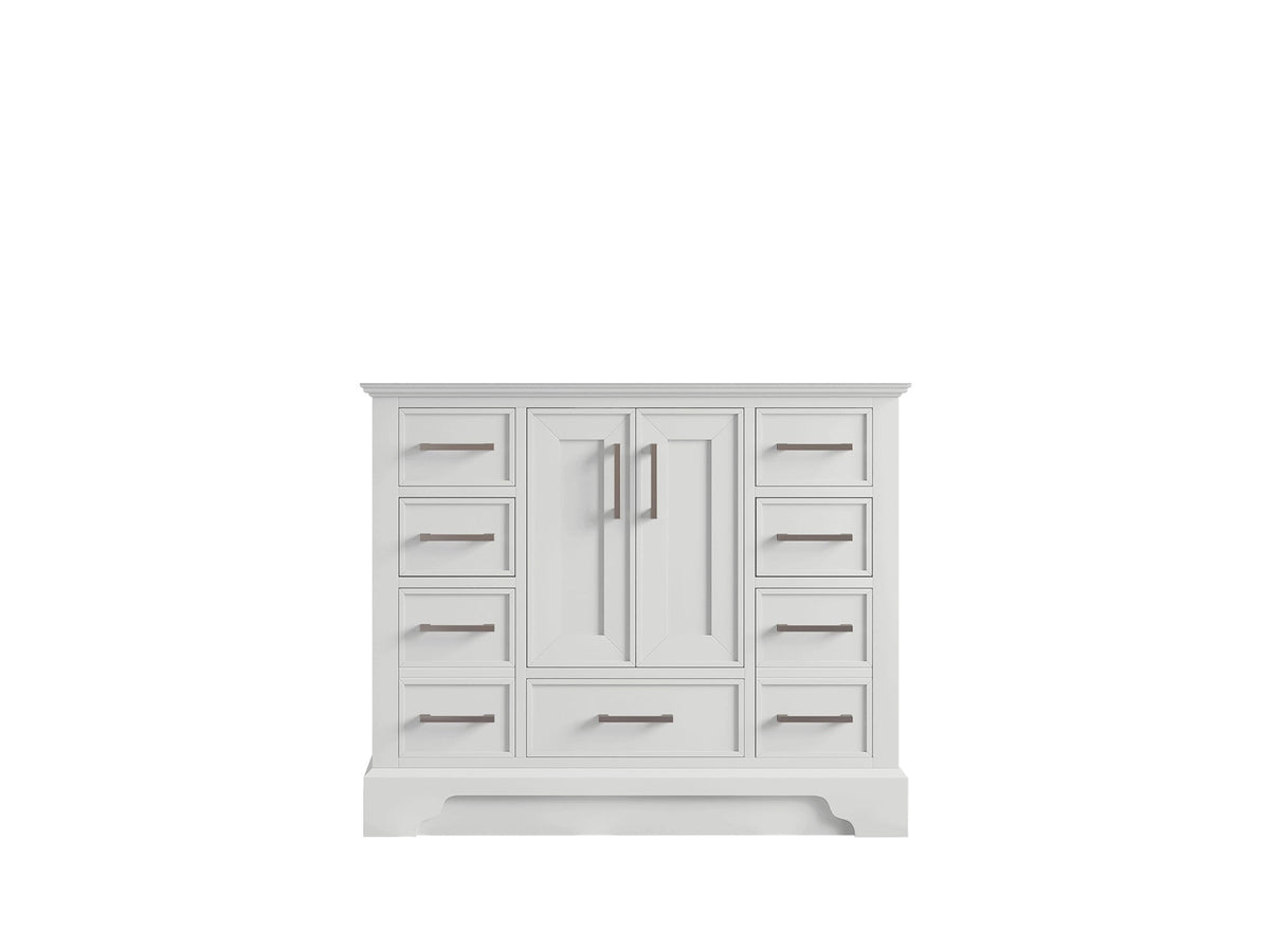 Charlotte 42 in. W x 22 in. D Single Sink Bathroom Vanity in White with countertop - Cabinet Only