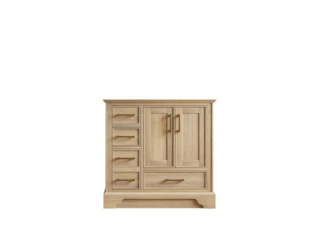 Charlotte White Oak 36 in. W x 22 in. D Right Offset Sink Bathroom Vanity - Cabinet Only