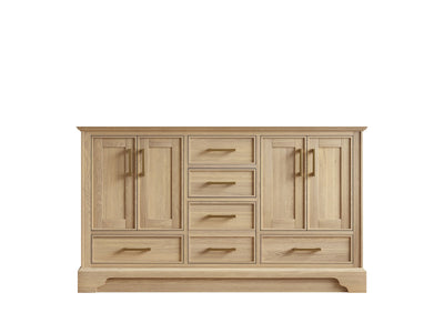 Charlotte White Oak 60 in. W x 22 in. D Double Sink Bathroom Vanity - Cabinet Only