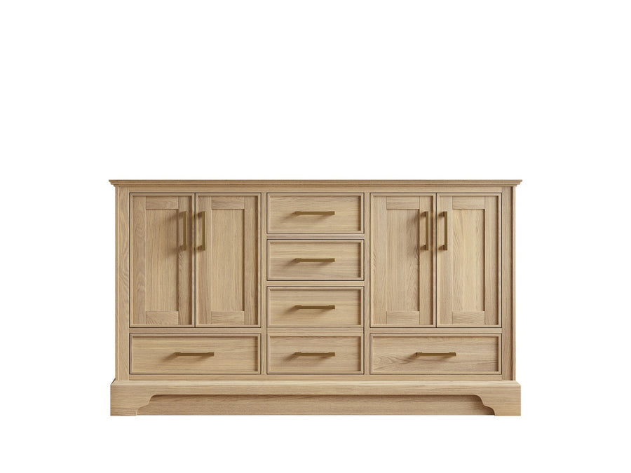 Charlotte White Oak 60 in. W x 22 in. D Double Sink Vanity Cabinet