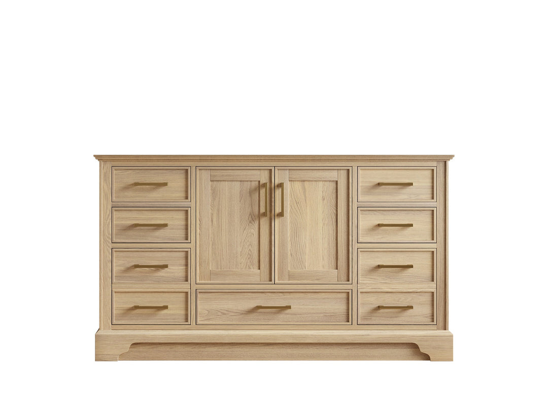 Charlotte White Oak 60 in. W x 22 in. D Single Sink Bathroom Vanity - Cabinet Only