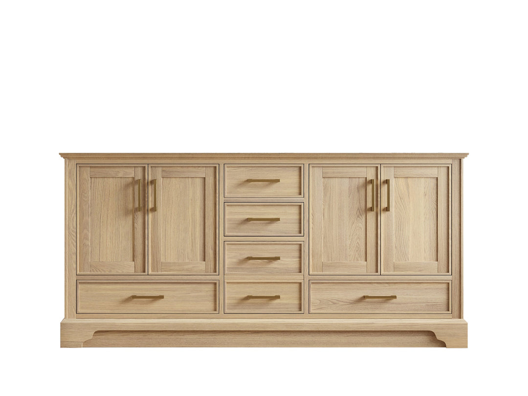 Charlotte White Oak 72 in. W x 22 in. D Double Sink Bathroom Vanity - Cabinet Only