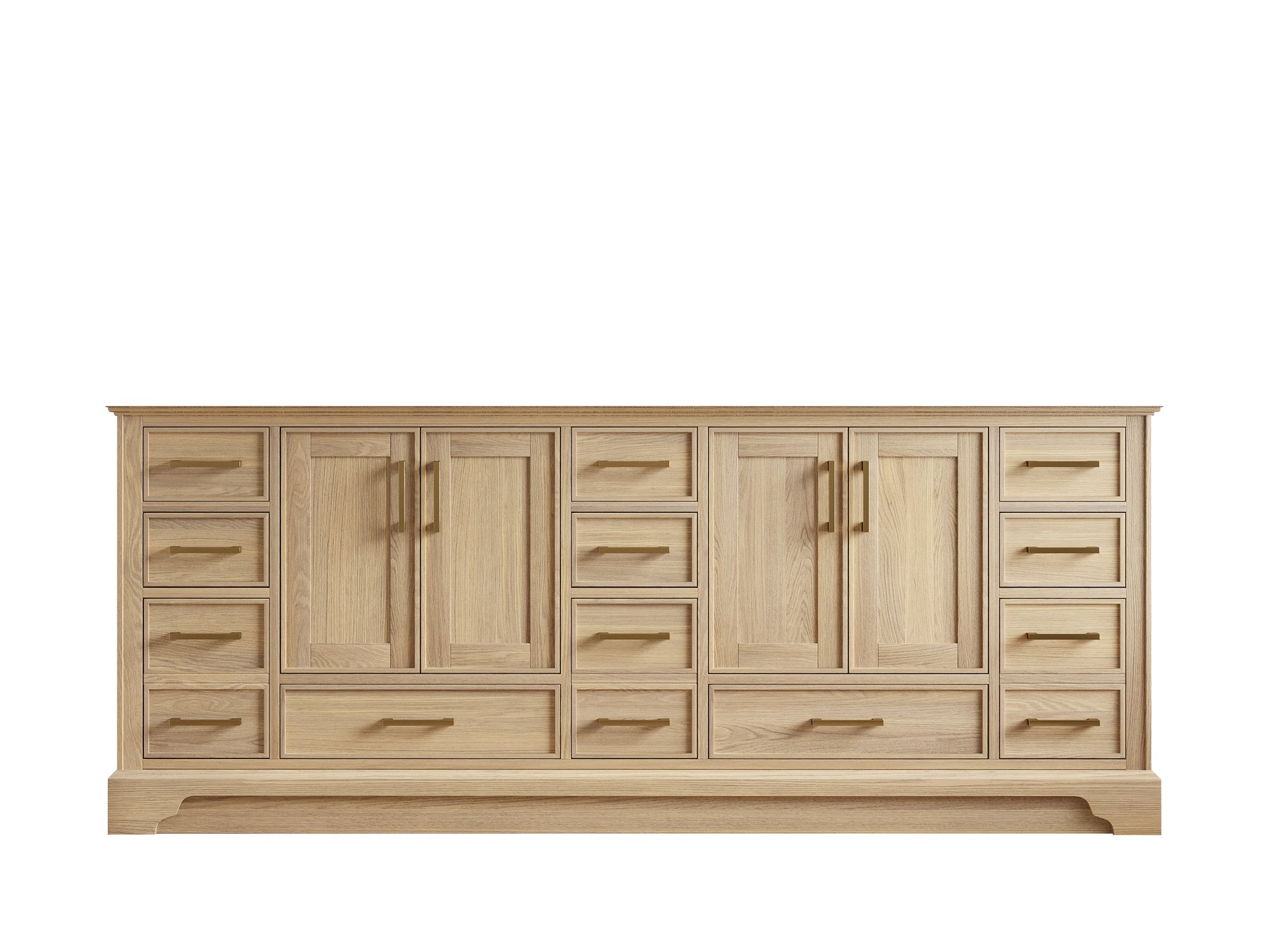 Charlotte White Oak 84 in. W x 22 in. D Double Sink Bathroom Vanity - Cabinet Only