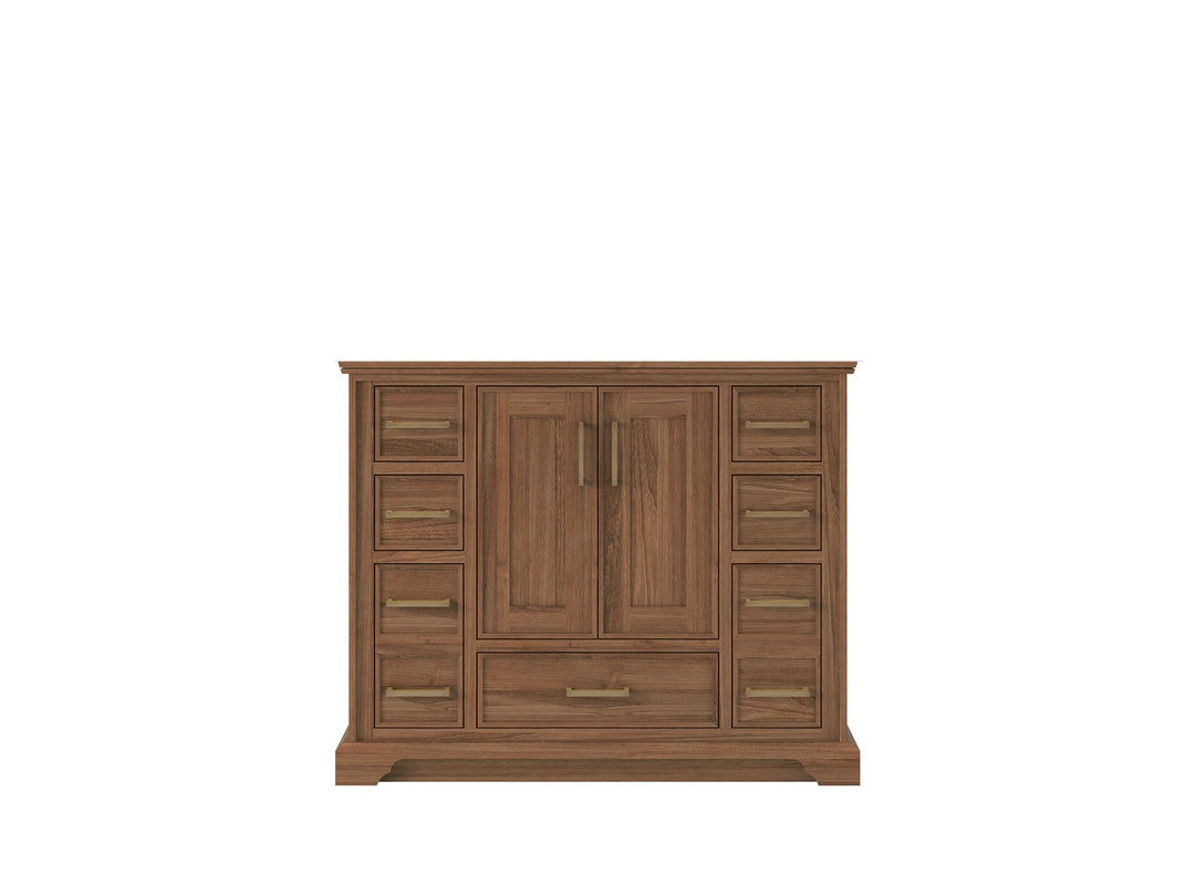 Charlotte Teak 42 in. W x 22 in. D Single Sink Bathroom Vanity in Dark Natural - Cabinet Only