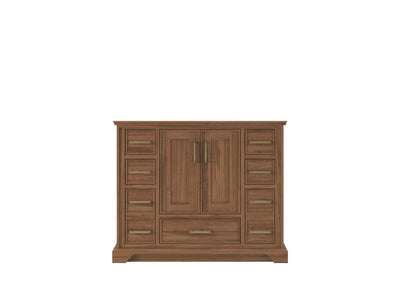 Charlotte Teak 42 in. W x 22 in. D Single Sink Bathroom Vanity in Dark Natural - Cabinet Only
