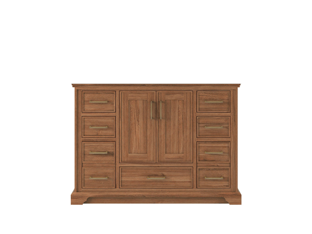 Charlotte Teak 48 in. W x 22 in. D Single Sink Bathroom Vanity in Dark Natural - Cabinet Only