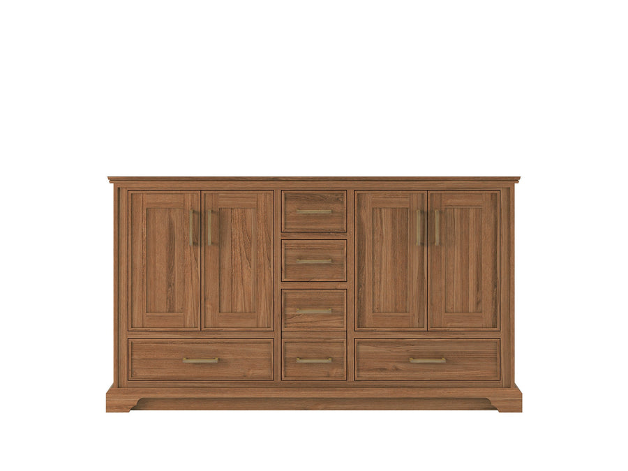 Charlotte Teak Wood 60 in. W x 22 in. D Double Sink Vanity Cabinet