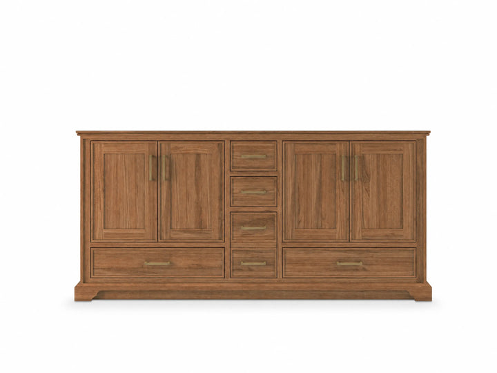 Charlotte 72 in. W x 22 in. D Double Sink Bathroom Teak Wood Vanity - photo 31