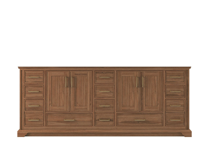 Charlotte 84 in. W x 22 in. D Double Sink Bathroom Teak Wood Vanity - photo 24