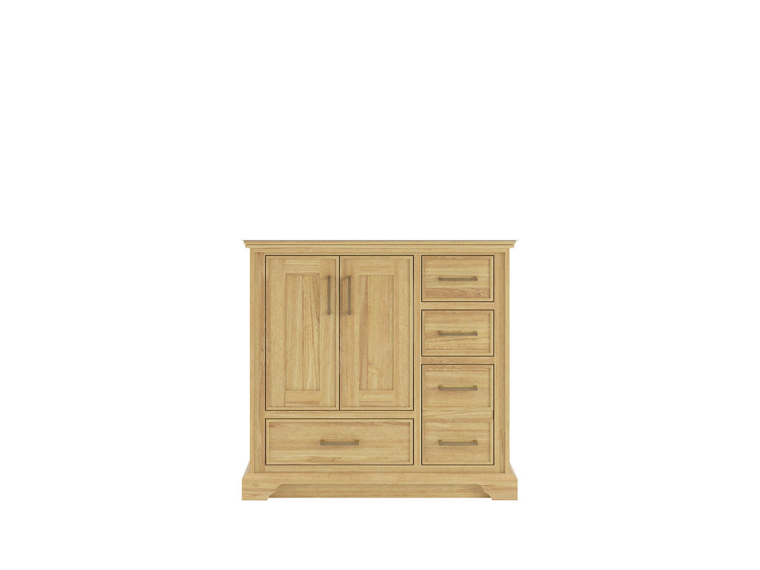 Charlotte Teak 36 in. W x 22 in. D Left Offset Sink Bathroom Vanity in Light Natural - Cabinet Only