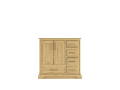 Charlotte Teak 36 in. W x 22 in. D Left Offset Sink Bathroom Vanity in Light Natural - Cabinet Only