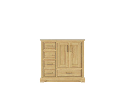 Charlotte Teak 36 in. W x 22 in. D Right Offset Sink Bathroom Vanity in Light Natural - Cabinet Only