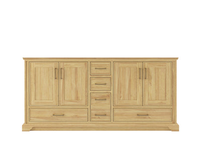 Charlotte Teak 72 in. W x 22 in. D Double Sink Bathroom Vanity in Light Natural - Cabinet Only
