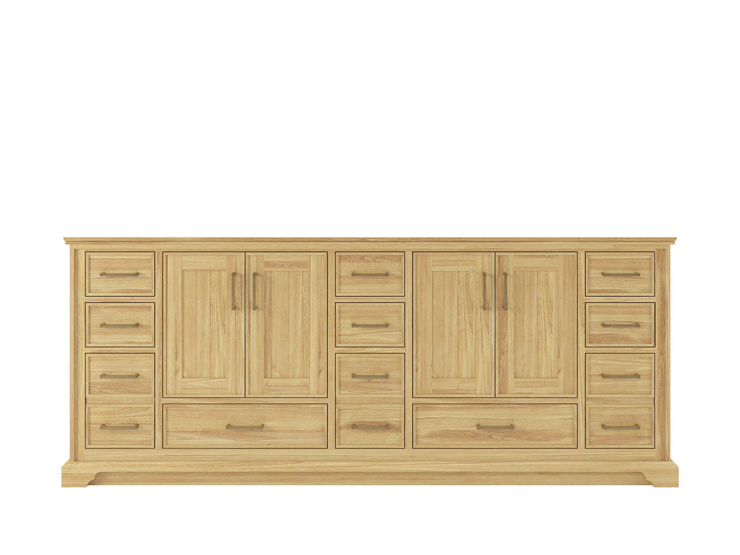 Charlotte Teak 84 in. W x 22 in. D Double Sink Bathroom Vanity in Light Natural - Cabinet Only