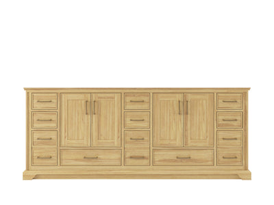 Charlotte Teak 84 in. W x 22 in. D Double Sink Bathroom Vanity in Light Natural - Cabinet Only