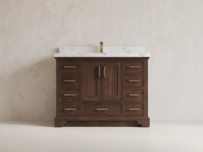 Charlotte 48 in. W x 22 in. D Single Sink Bathroom Teak Wood Vanity
