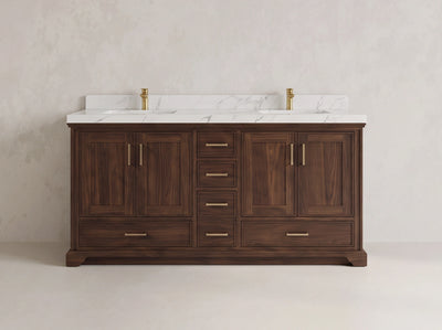 Charlotte Teak Wood 72 in. W x 22 in. D Double Sink Bathroom Vanity