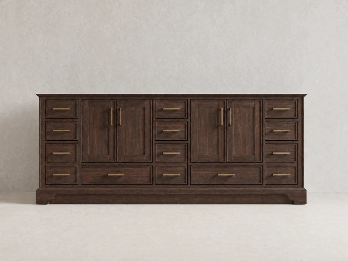 Charlotte Teak Wood 84 in. W x 22 in. D Double Sink Bathroom Vanity
