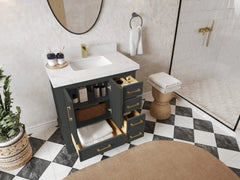 Charlotte 36 in. W x 22 in. D Center Sink Bathroom Vanity - photo 3