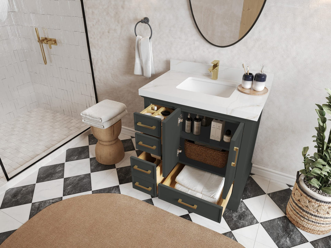 Charlotte 36" W x 22" D Center Sink Vanity for Elegant Bathroom Spaces