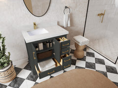 Charlotte 36 in. W x 22 in. D Left Offset Sink Bathroom Vanity - photo 3