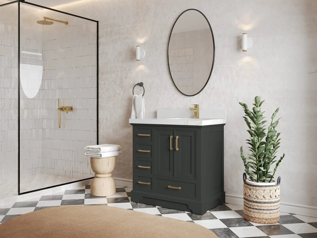 Charlotte 36 in. W x 22 in. D Right Offset Sink Bathroom Vanity