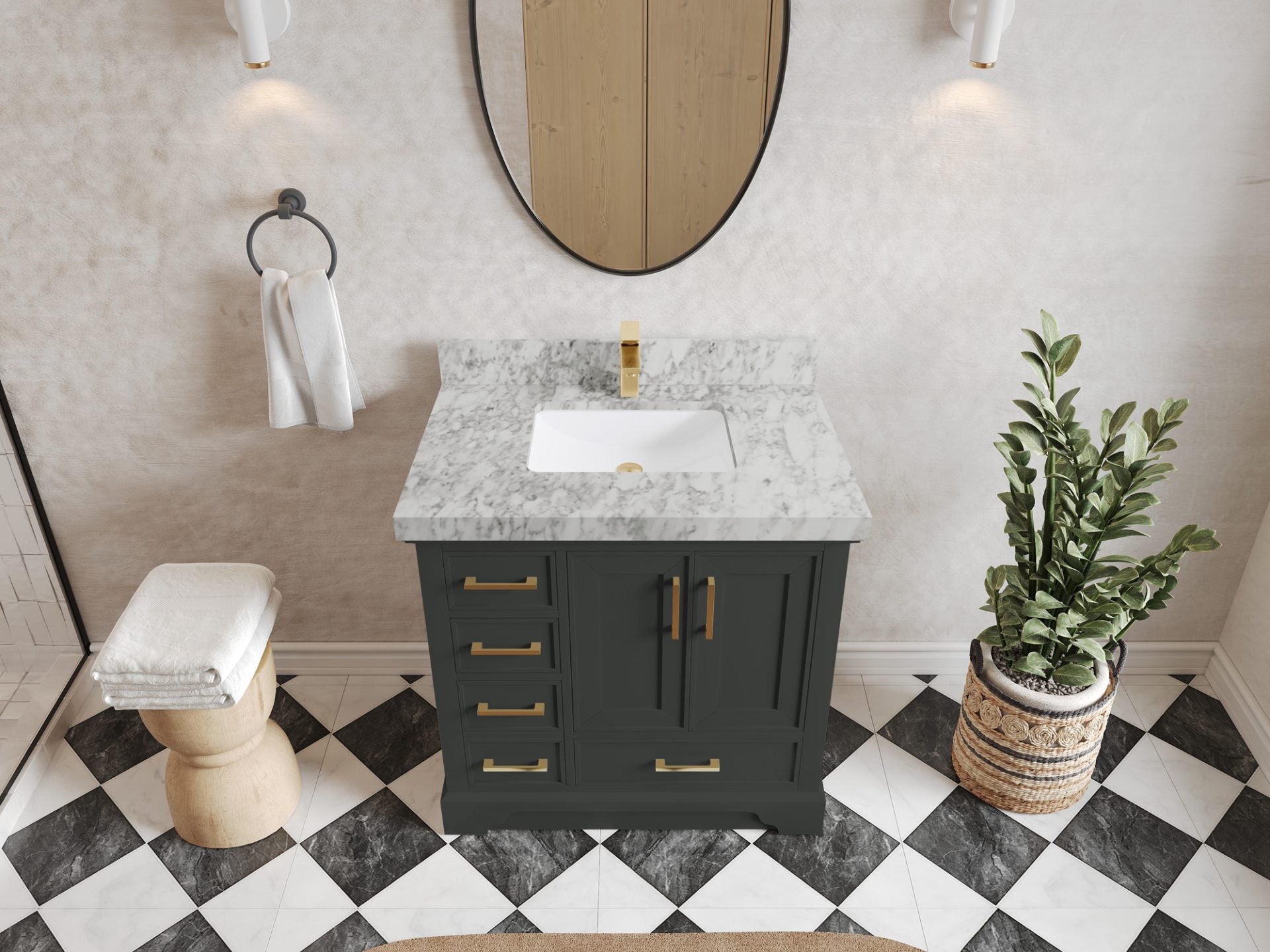 Charlotte 36 in. W x 22 in. D Center Sink Bathroom Vanity