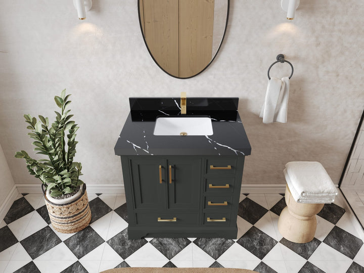 Charlotte 36 in. W x 22 in. D Center Sink Bathroom Vanity - photo 7