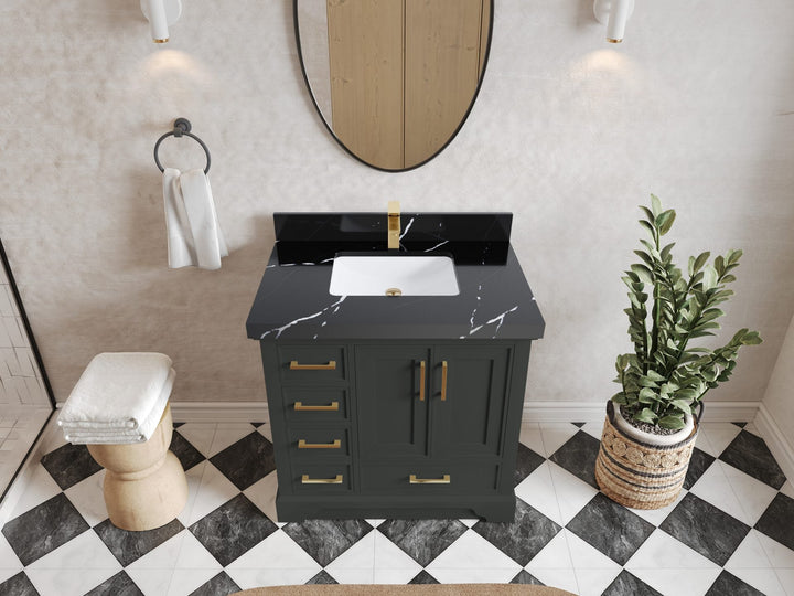 Charlotte 36" W x 22" D Center Sink Vanity for Elegant Bathroom Spaces - photo 7