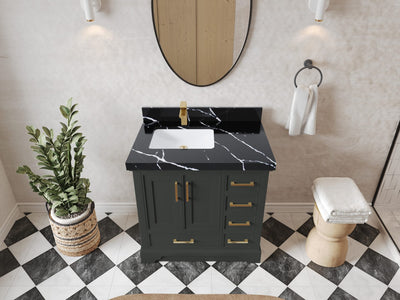 Charlotte 36 in. W x 22 in. D Left Offset Sink Bathroom Vanity