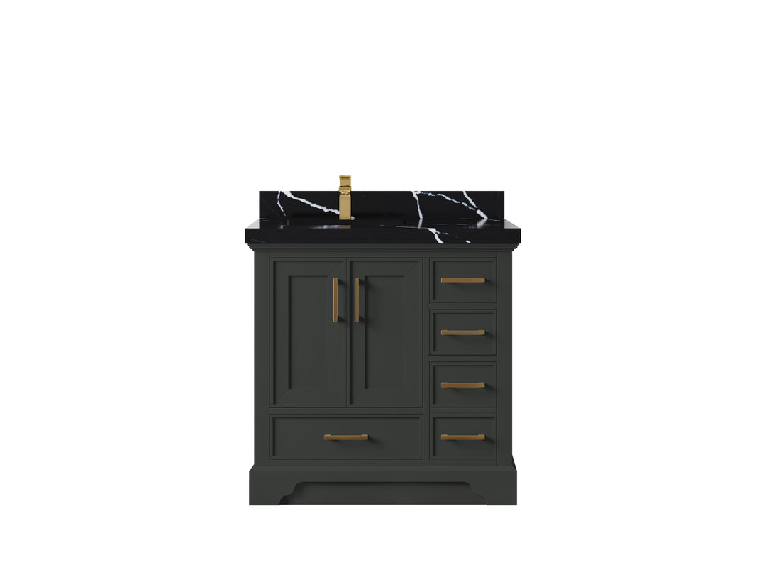 Charlotte 36 in. W x 22 in. D Left Offset Sink Bathroom Vanity