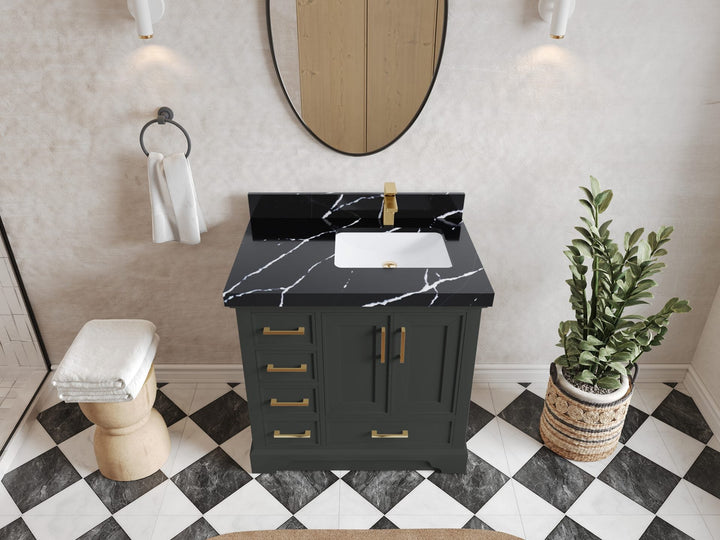 Charlotte 36 in. W x 22 in. D Right Offset Sink Bathroom Vanity - photo 7