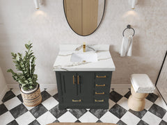 Charlotte 36 in. W x 22 in. D Center Sink Bathroom Vanity - photo 9