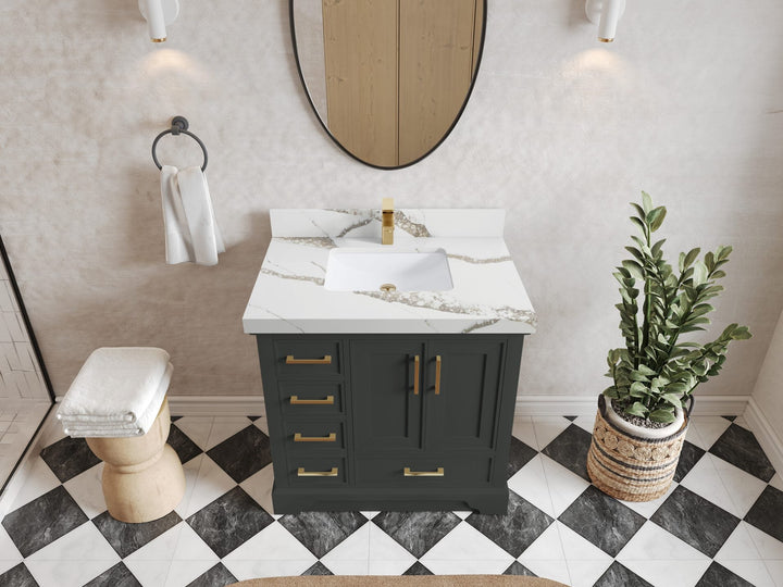 Charlotte 36" W x 22" D Center Sink Vanity for Elegant Bathroom Spaces - photo 9