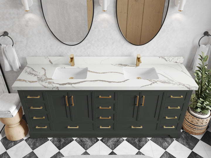 Charlotte 84 in. W x 22 in. D Double Sink Bathroom Vanity - photo 9