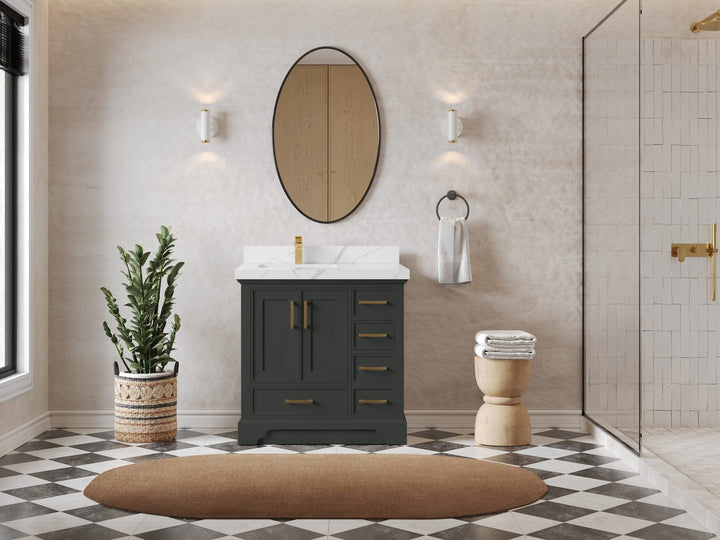 Charlotte 36 in. W x 22 in. D Left Offset Sink Bathroom Vanity - photo 4