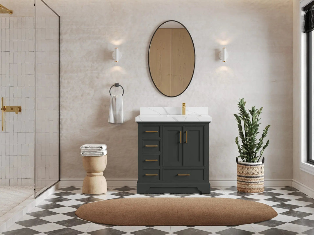 Charlotte 36 in. W x 22 in. D Right Offset Sink Bathroom Vanity