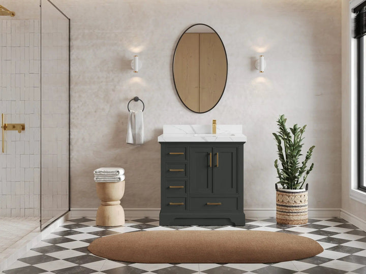 Charlotte 36 in. W x 22 in. D Right Offset Sink Bathroom Vanity - photo 4