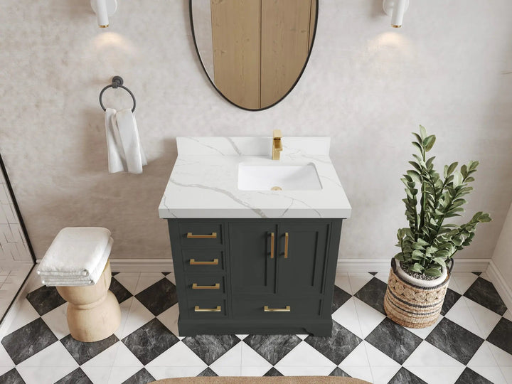 Charlotte 36 in. W x 22 in. D Right Offset Sink Bathroom Vanity - photo 11