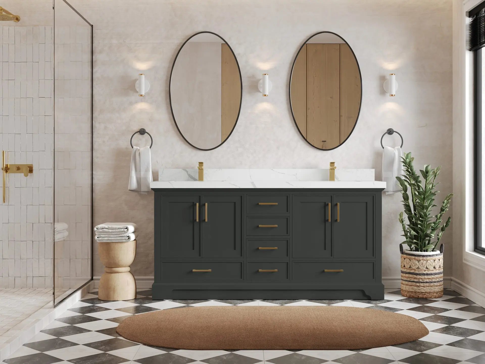 Charlotte 72 in. W x 22 in. D Double Sink Bathroom Vanity