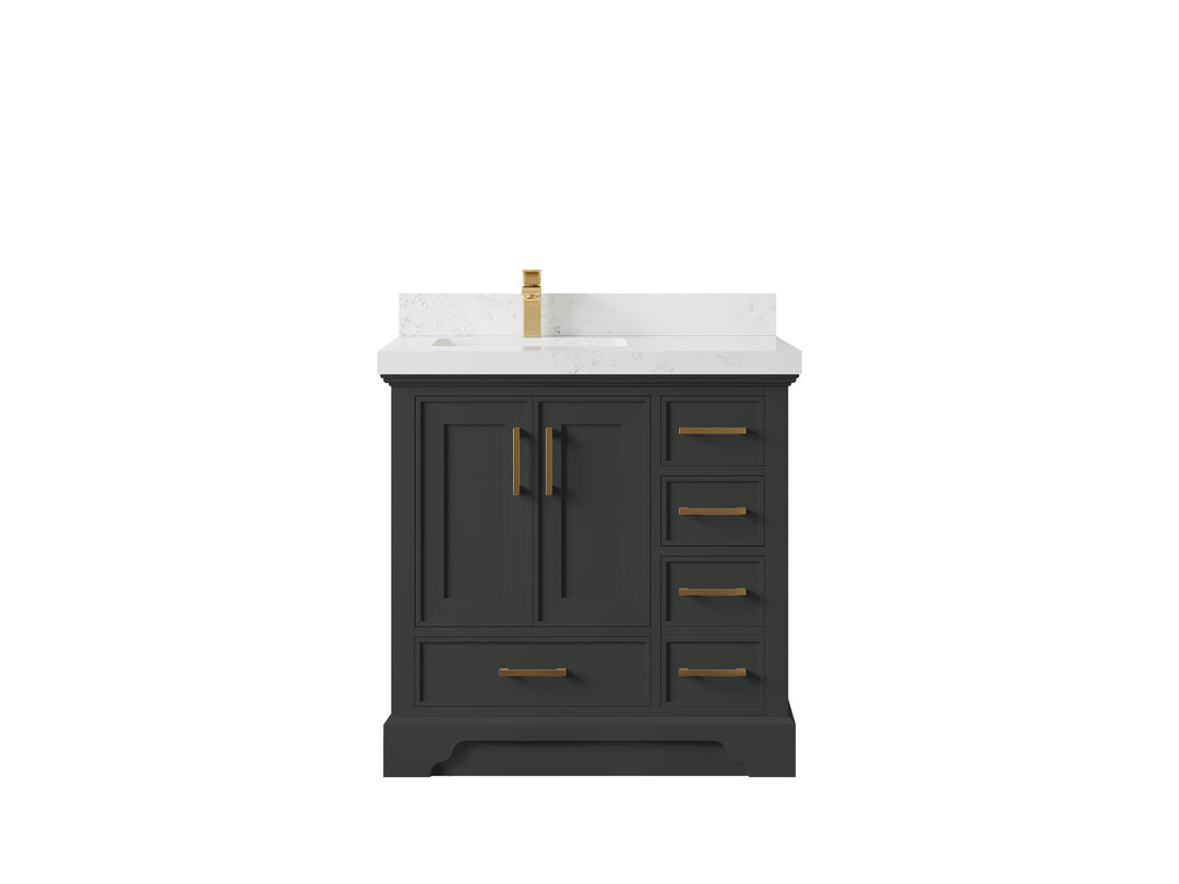 Charlotte 36 in. W x 22 in. D Left Offset Sink Bathroom Vanity