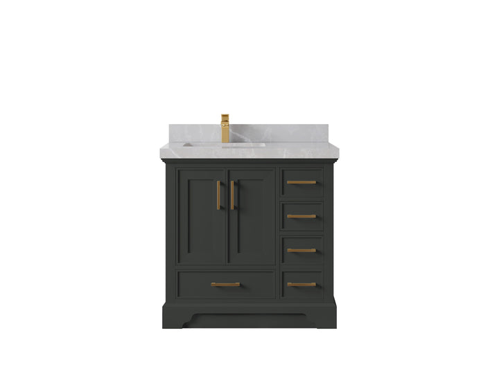 Charlotte 36 in. W x 22 in. D Left Offset Sink Bathroom Vanity - photo 30