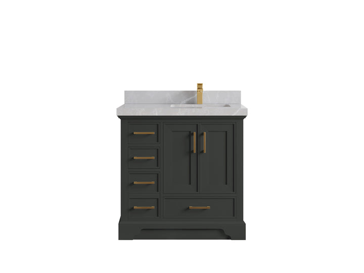 Charlotte 36 in. W x 22 in. D Right Offset Sink Bathroom Vanity - photo 30