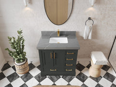 Charlotte 36 in. W x 22 in. D Center Sink Bathroom Vanity - photo 31