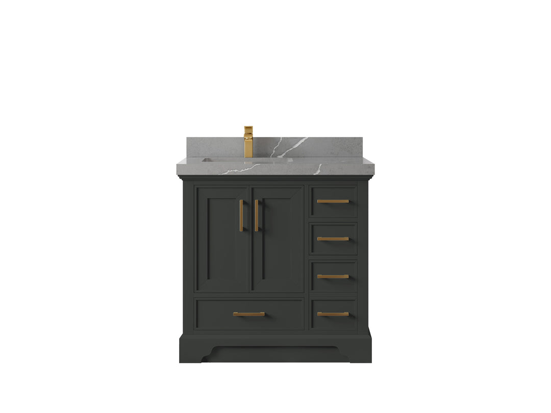 Charlotte 36 in. W x 22 in. D Left Offset Sink Bathroom Vanity