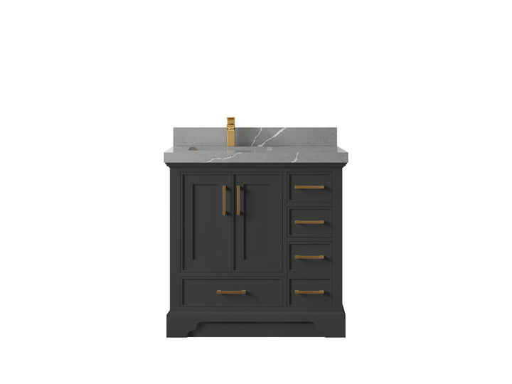 Charlotte 36 in. W x 22 in. D Left Offset Sink Bathroom Vanity - photo 32
